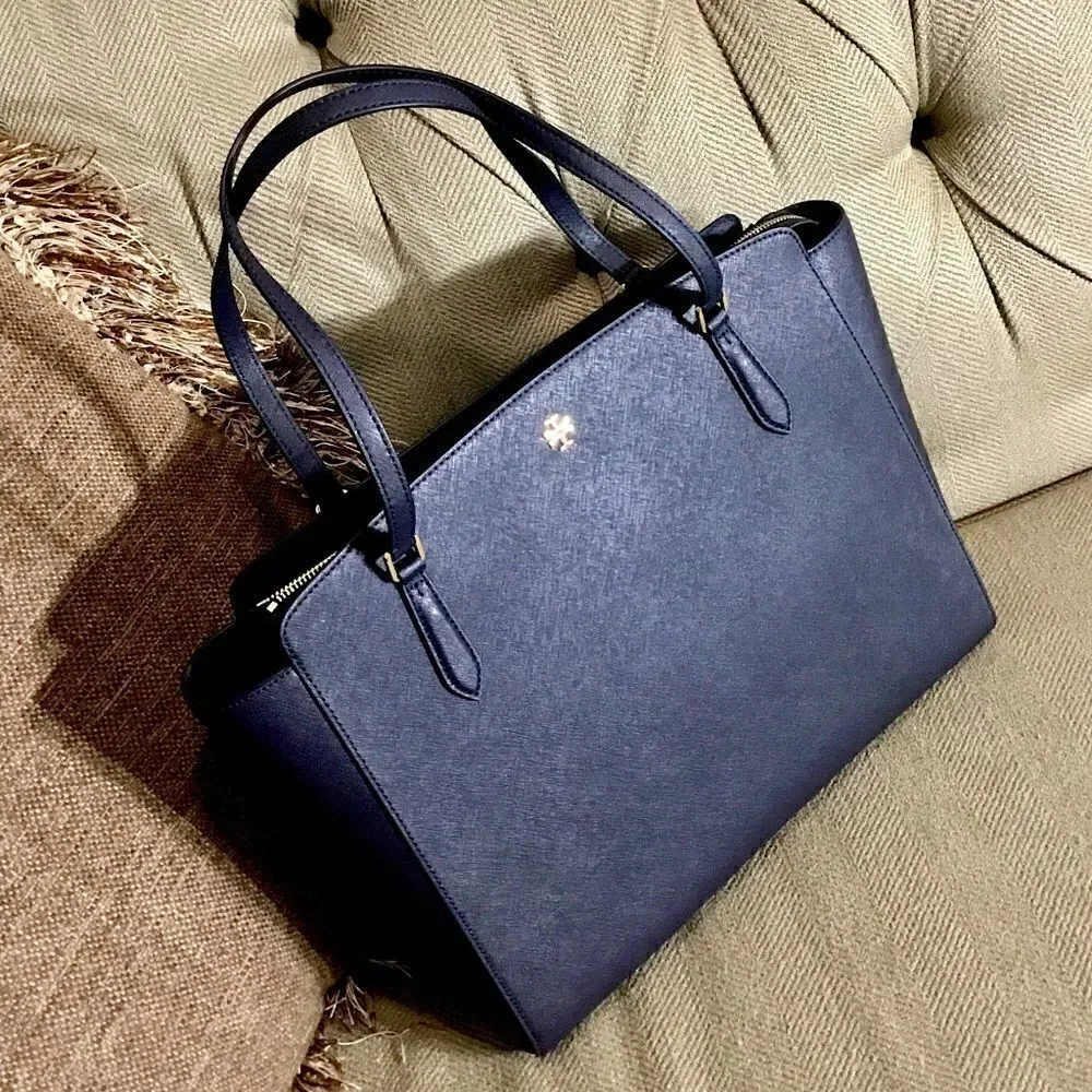 TORY BURCH EMERSON LAPTOP TOTE TRAVEL WORK VACATION OFFICE